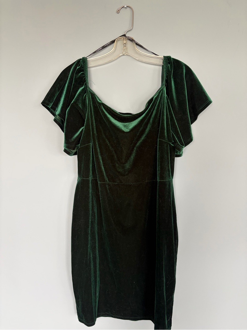 Forever 21 Deep Green Velvet Cowl Neck Mini Dress